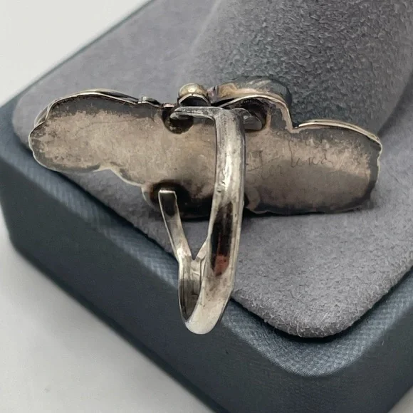 Scott Dave Navajo Sterling Silver Malachite Ring Size 7.75 - Picture 8 of 13